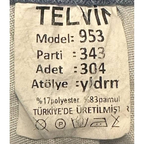 Vintage Telvin Floral Embroidered Denim Skirt Womens 42 Blue Long Pockets - Picture 11 of 12